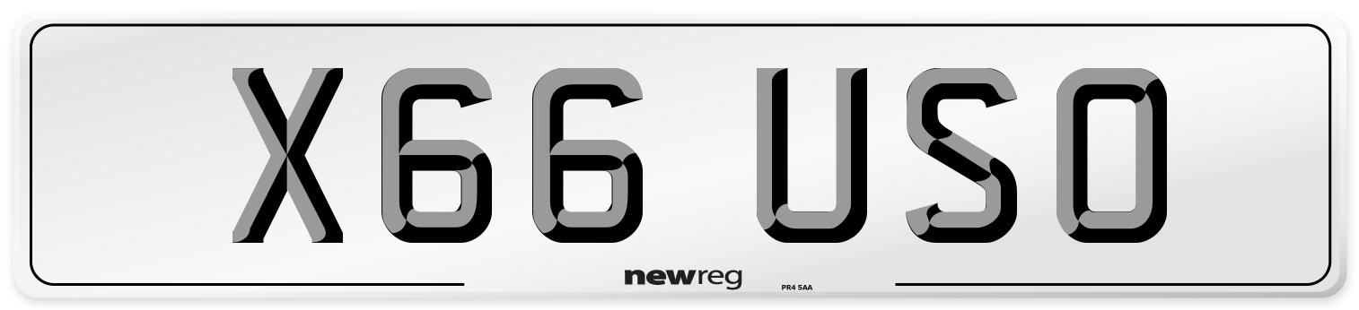 X66 USO Number Plate from New Reg